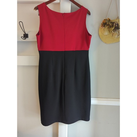 Vintage Danny & Nicole Women's 16P Red & Black Dress Suit Set Cropped Jacket - Picture 9 of 11